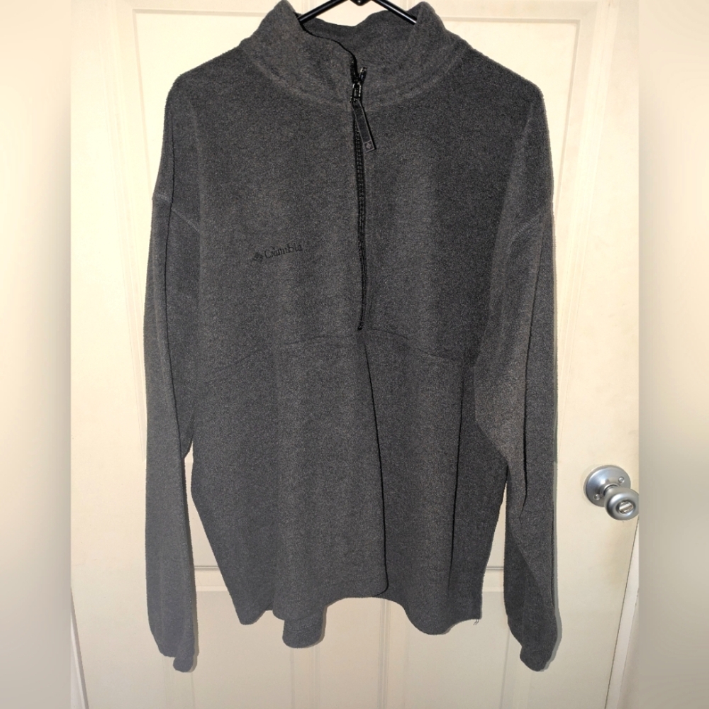 Columbia Men's Fleece Gray Quarter Zip Sweater